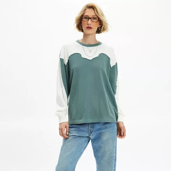 NWT Urban Outfitters BDG Cowboy Oversized Green Crew Neck Tee - Picture 1 of 5